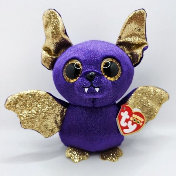 NWT Vintage TY Beanie Boo 'Count' the Purple Bat (Medium 9 inch) Set of 2 - Picture 1 of 11